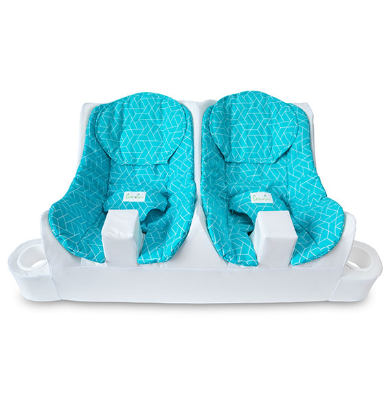 SAMPLE, Table for Two - Twin Feeding System, Geo Turquoise