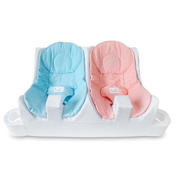 SAMPLE, Table for Two - Twin Feeding System, Solid Blue/Pink